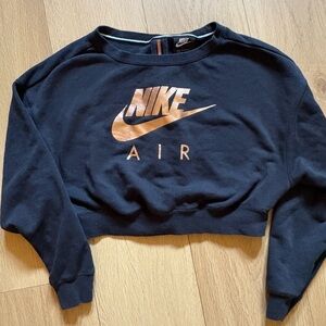 Nike black crewneck with metallic rose logo